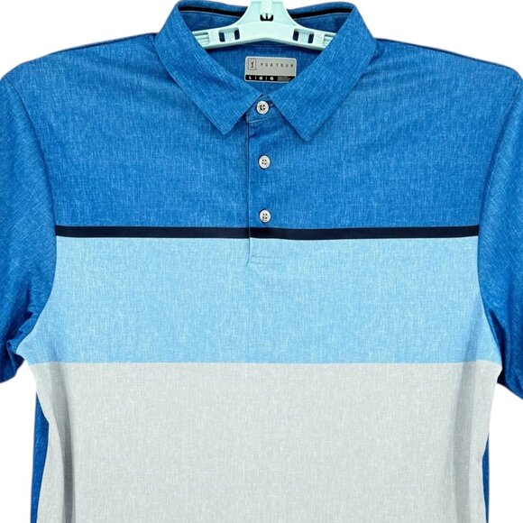 PGA Tour Men's Blue Polo Shirt Size Large Moisture Wicking Stretch UPF 50 NWT - Picture 3 of 9